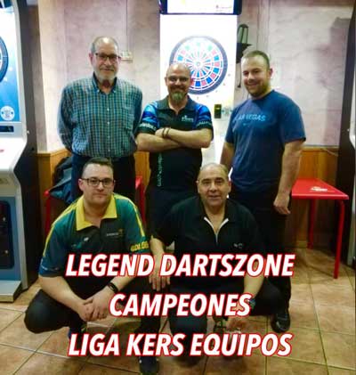 Equipo Dartszone campeon nivel 1 finales online Equipos Kers 2019